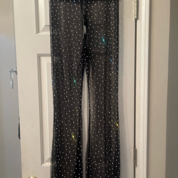 Mesh Pants with Rhinestone - Picture 2 of 3